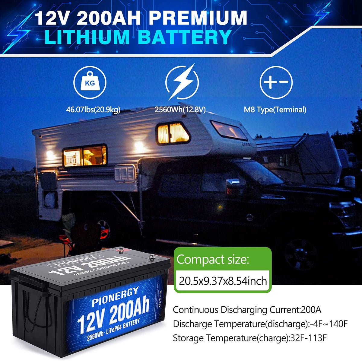 12V 100Ah LiFePO4 Lithium Battery with 100A BMS Q123224