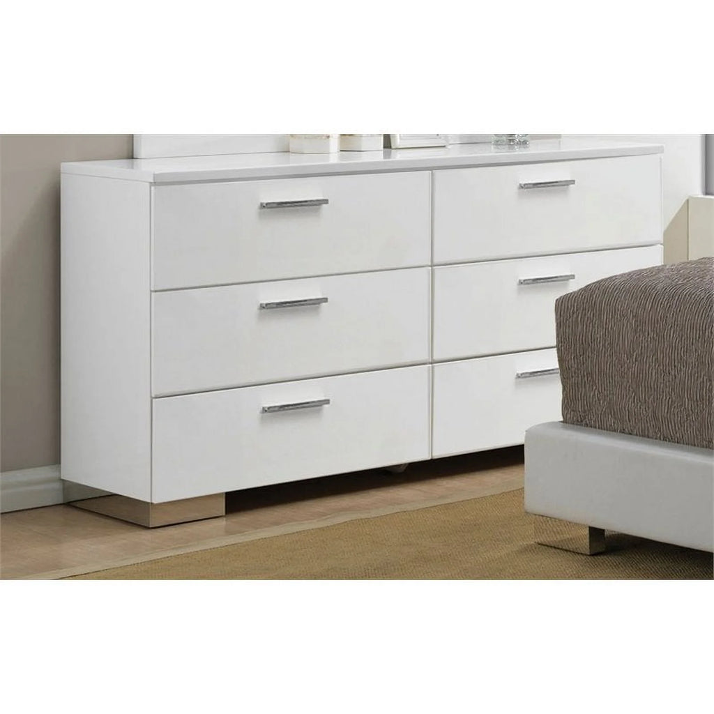 White 6 Drawer Dresser P52725