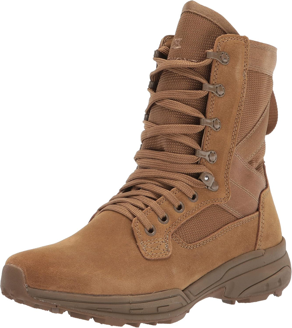Coyote Suede Leather Combat Boots, Size 14.5 Wide K396