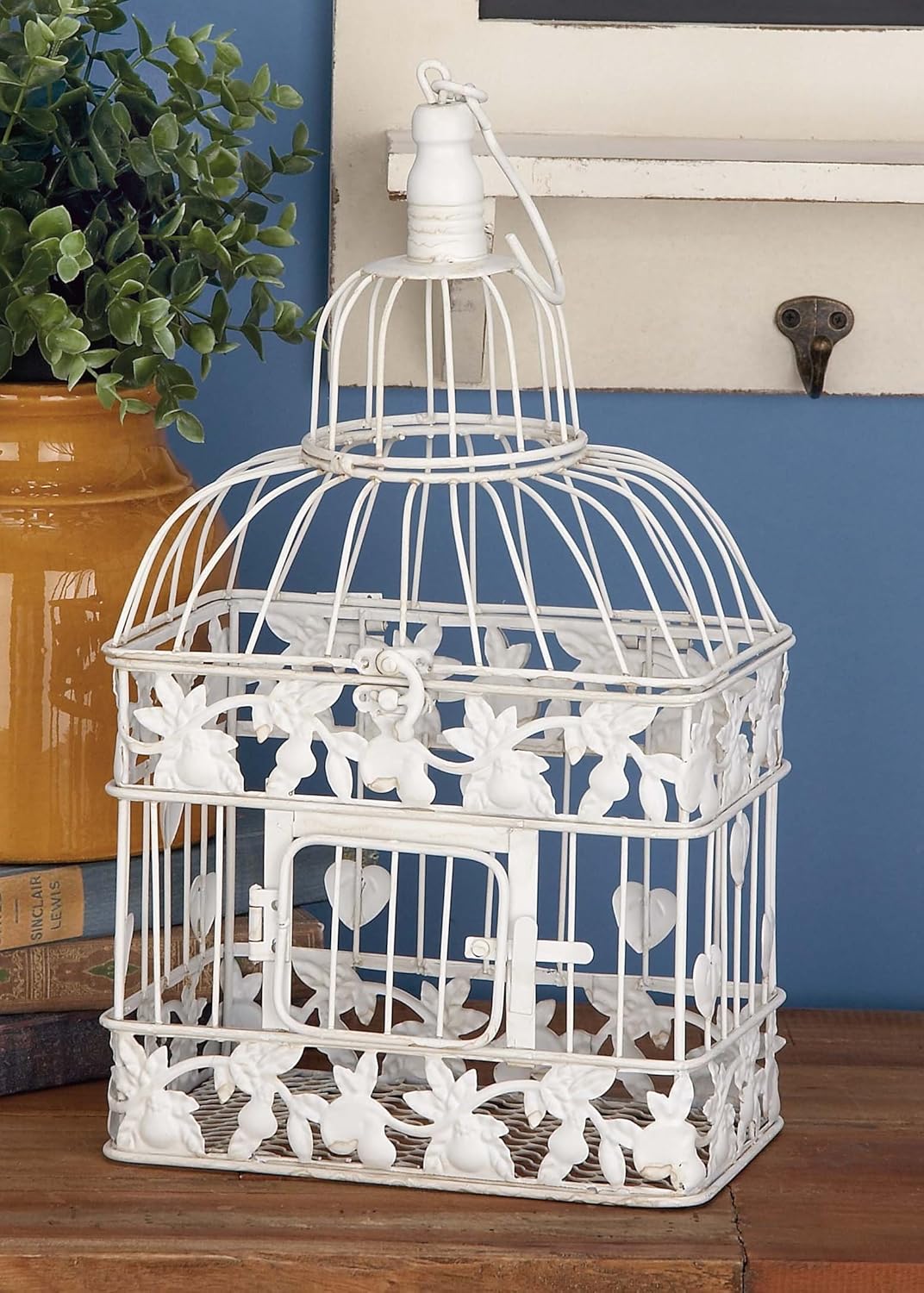 White Metal Birdcage W397