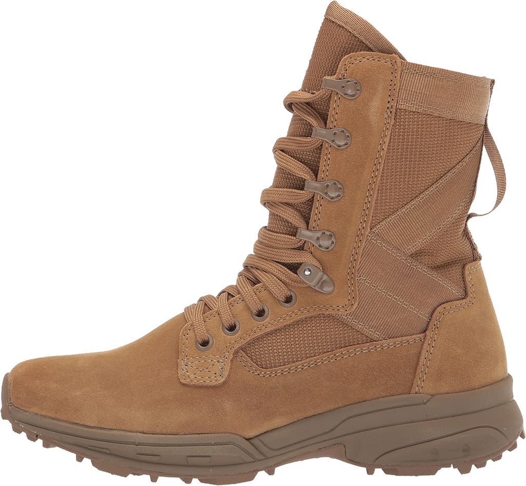 Coyote Suede Leather Combat Boots, Size 14.5 Wide K396