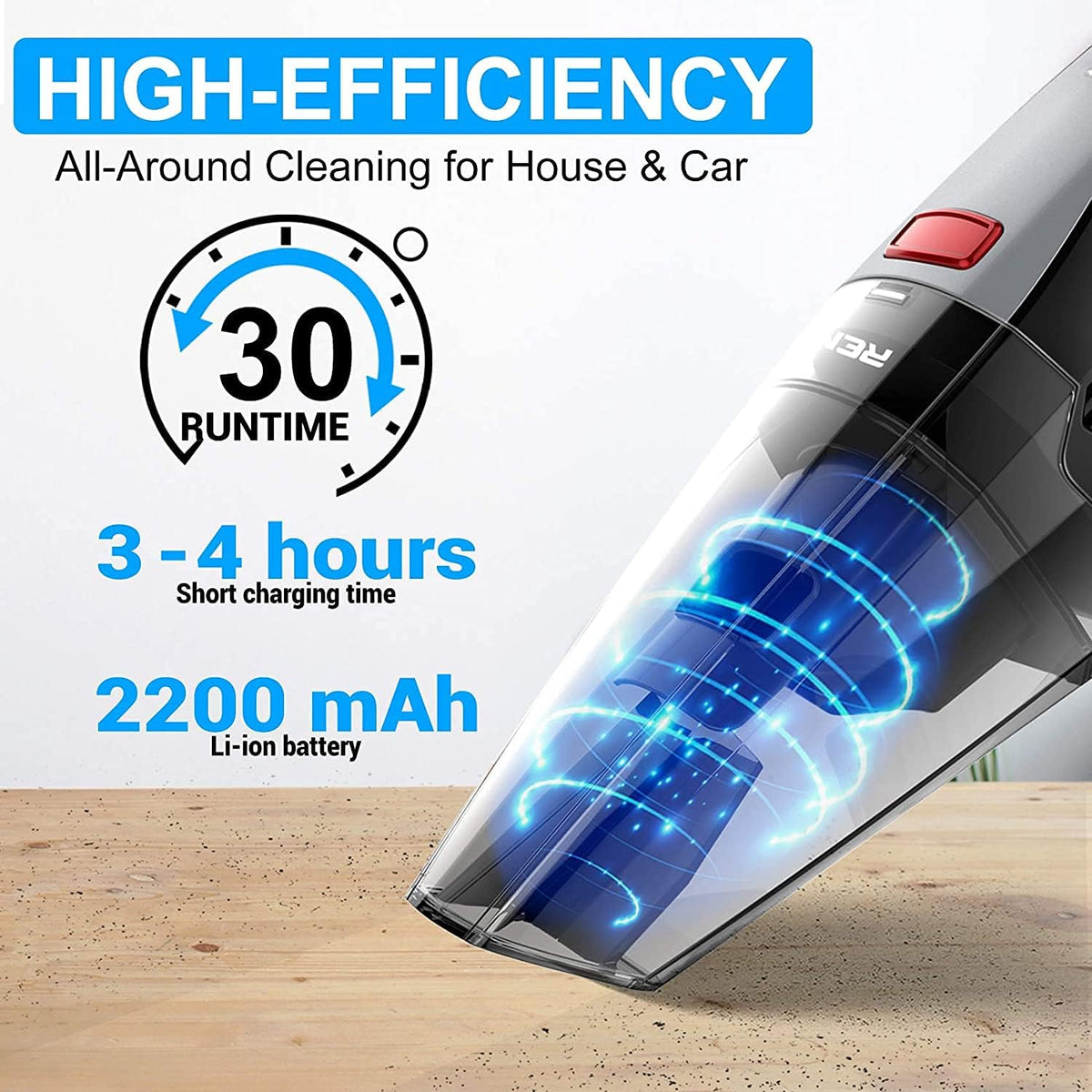 Handheld Cordless Vacuum Cleaner with Rechargeable Battery & Washable Filter Y45735