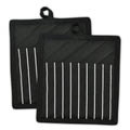 Set of 2 Black and White Potholders L9349