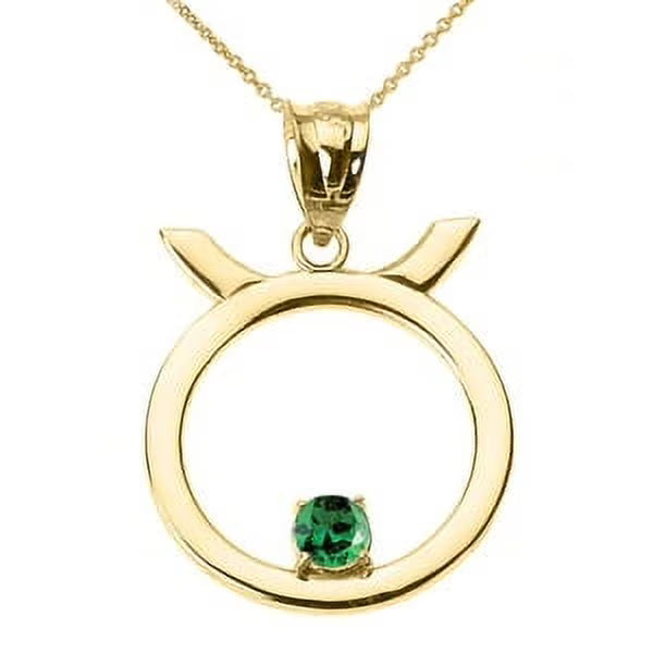 14K Yellow Gold Taurus Zodiac Pendant Necklace E476