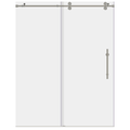 Brushed Nickel Sliding Shower Door with Stationary Panel G706095