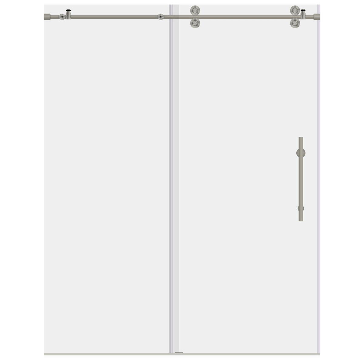 Brushed Nickel Sliding Shower Door with Stationary Panel G706095