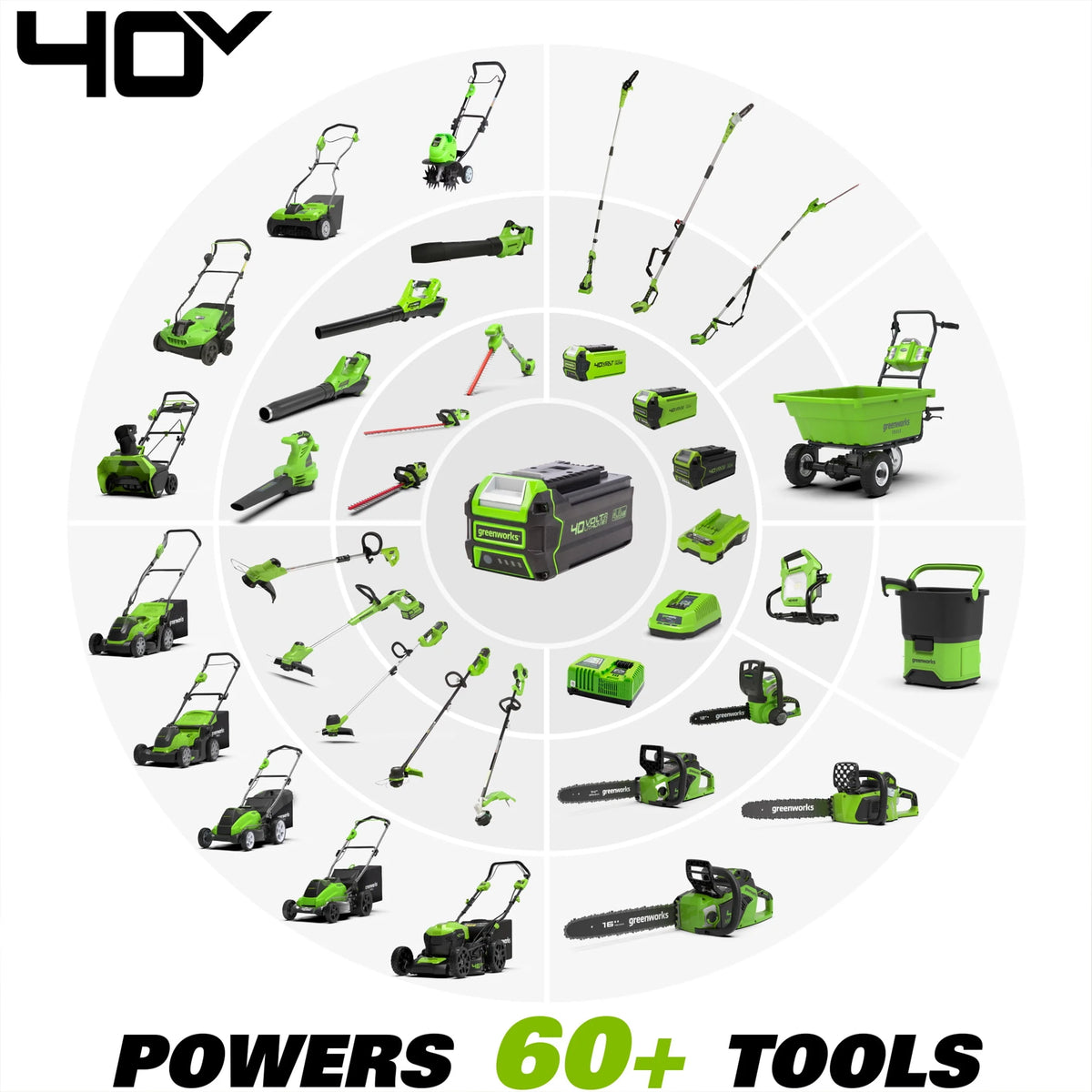40V Cordless Pole Saw with 2.0 Ah Battery and Charger Q1884