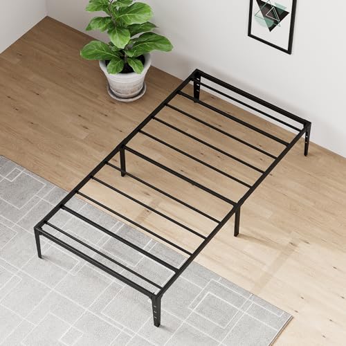 Twin Metal Low Profile Bed Frame with Steel Slats Support E83075