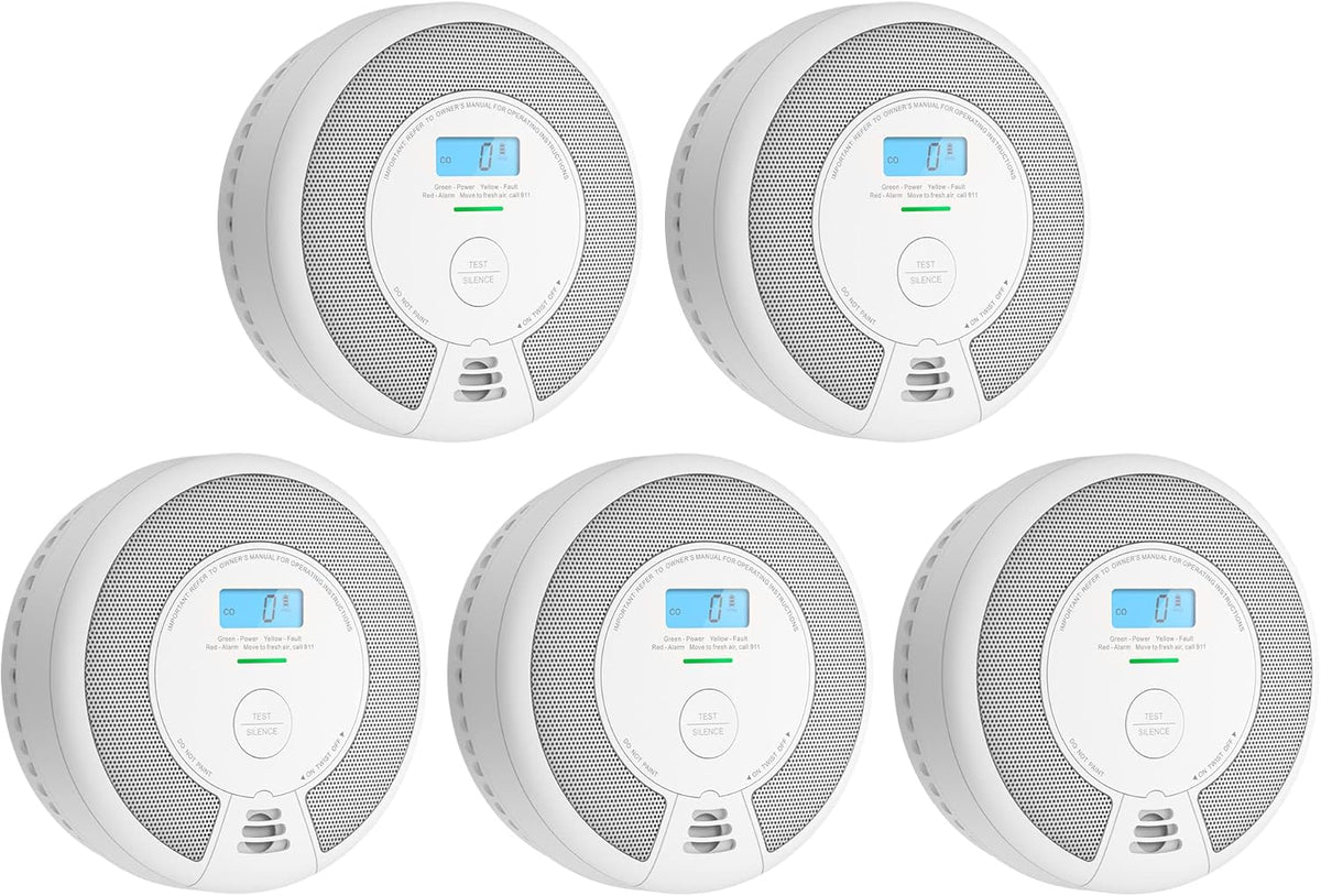 Wireless Interconnected Combination Smoke and Carbon Monoxide Detector with LCD Display, Pack of 3 K503