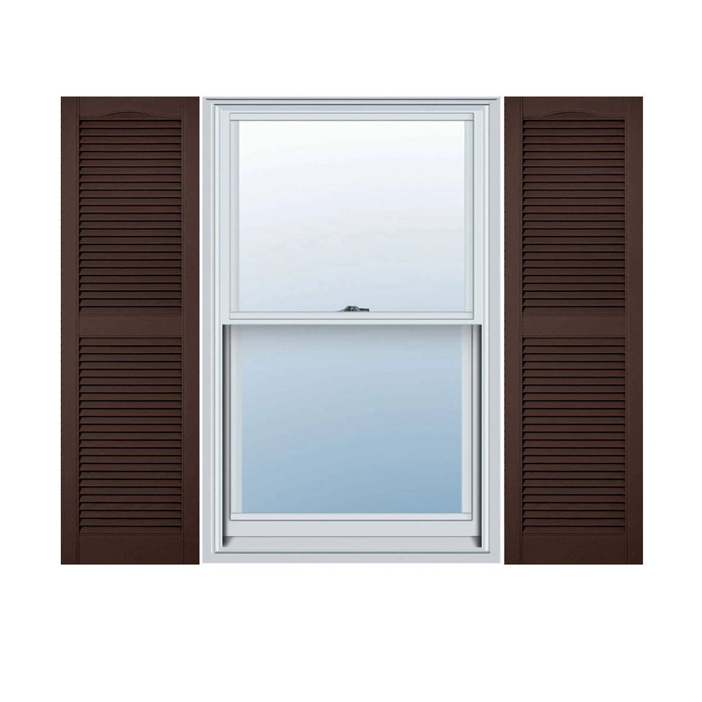 18 inchw x 35 inchh Vinyl Open Louver Shutters with Shutter-Loks, Per Pair C618976