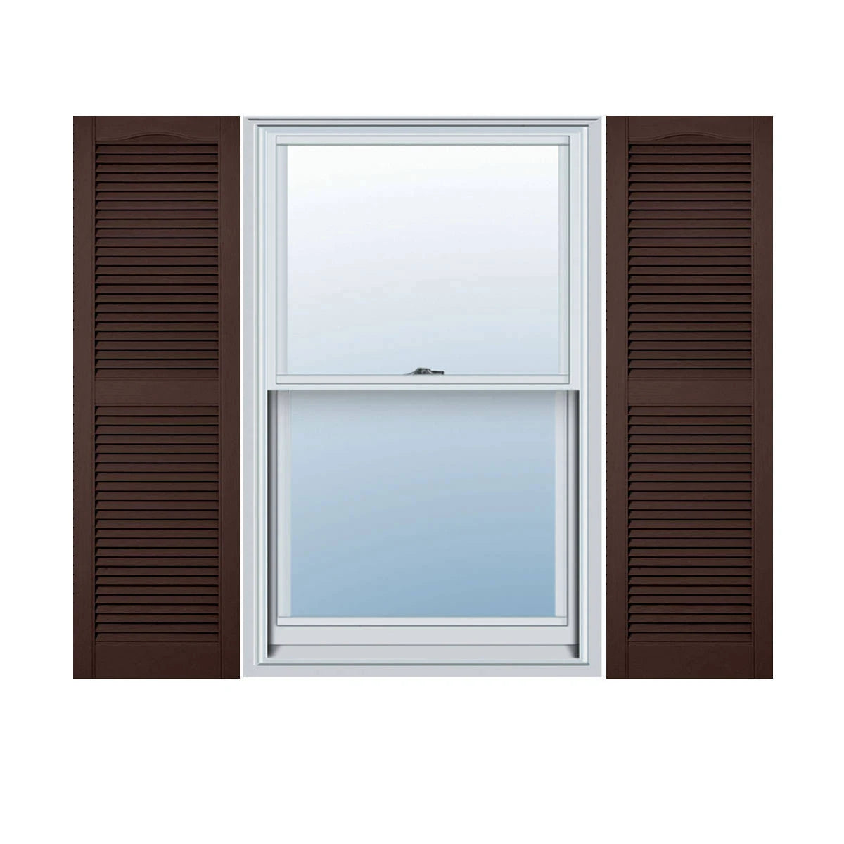 18 inchw x 35 inchh Vinyl Open Louver Shutters with Shutter-Loks, Per Pair C618976