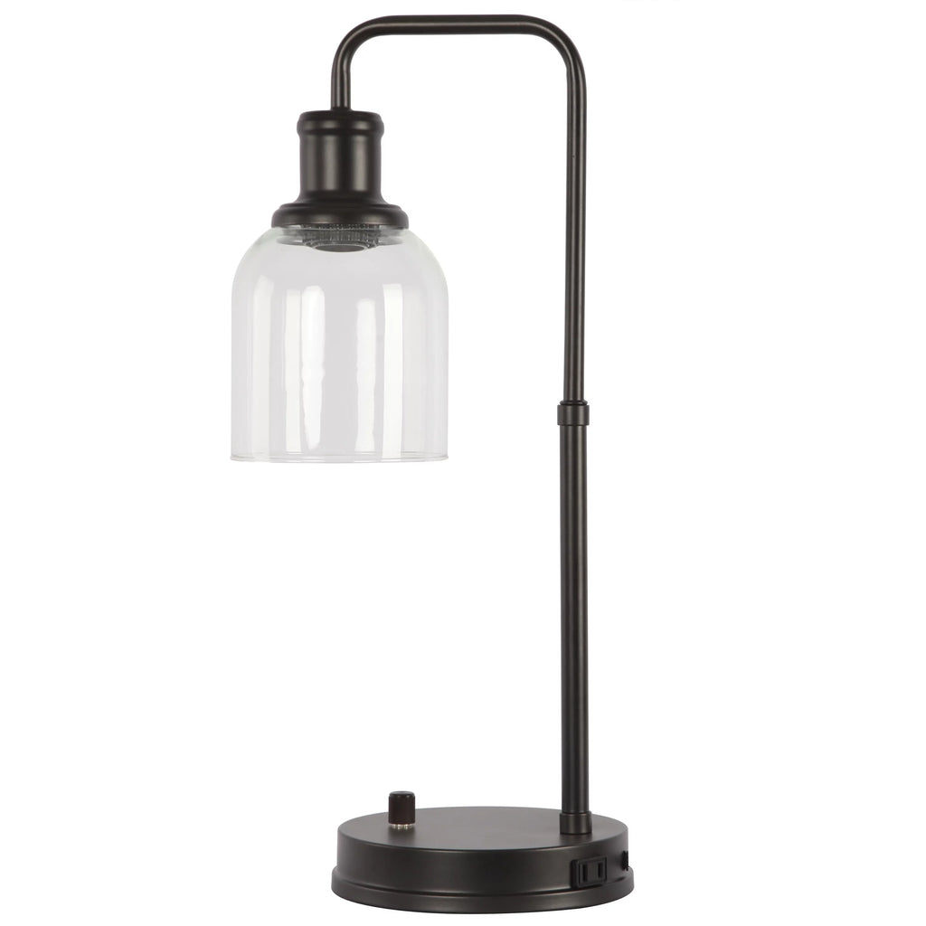 Antique Bronze Desk Lamp with AC Outlet C752