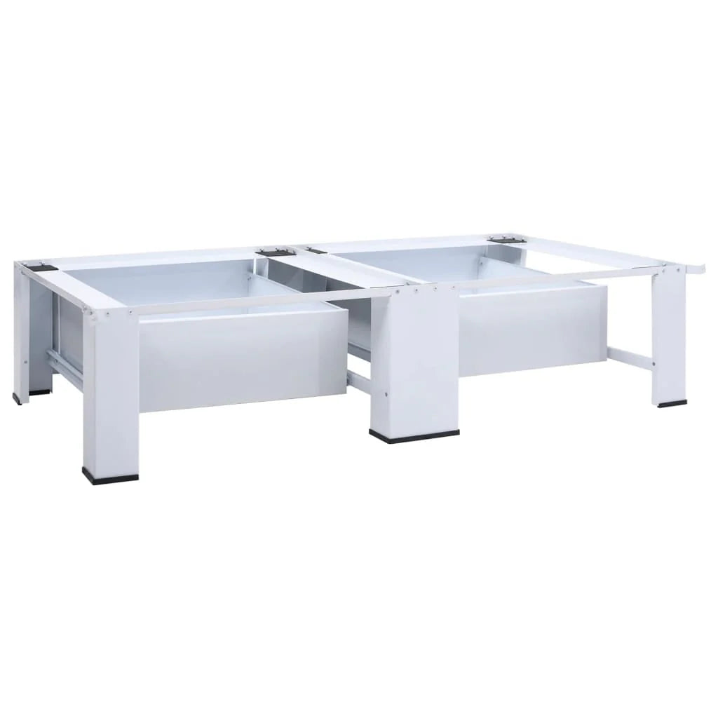 Washing and Drying Machine Pedestal with Pull-out Shelves White U750585