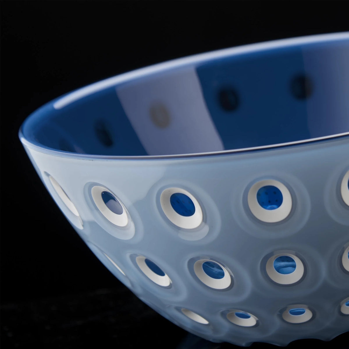 Bowl 20cm Blue/White/Orange O957