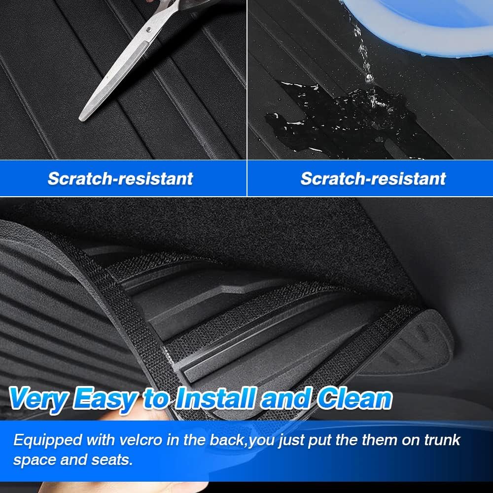 Custom Fit Trunk Mat Cargo Liner Back Seat Protector Black D928
