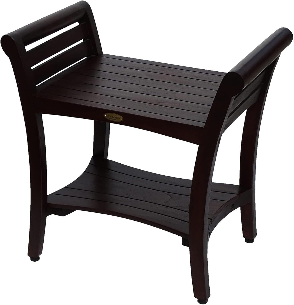 Teak Shower Bench 24 Inch Brown R760878