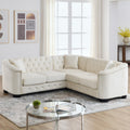 Beige Velvet 5-Seater Corner Sofa with 3 Cushions P505