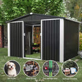 Black Metal Outdoor Storage Shed with Air Vents B6601