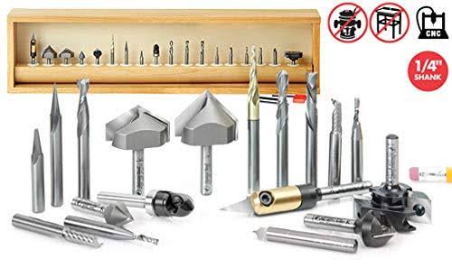 18-Pc CNC Router Bit Collection, 1/4 Shank R53343