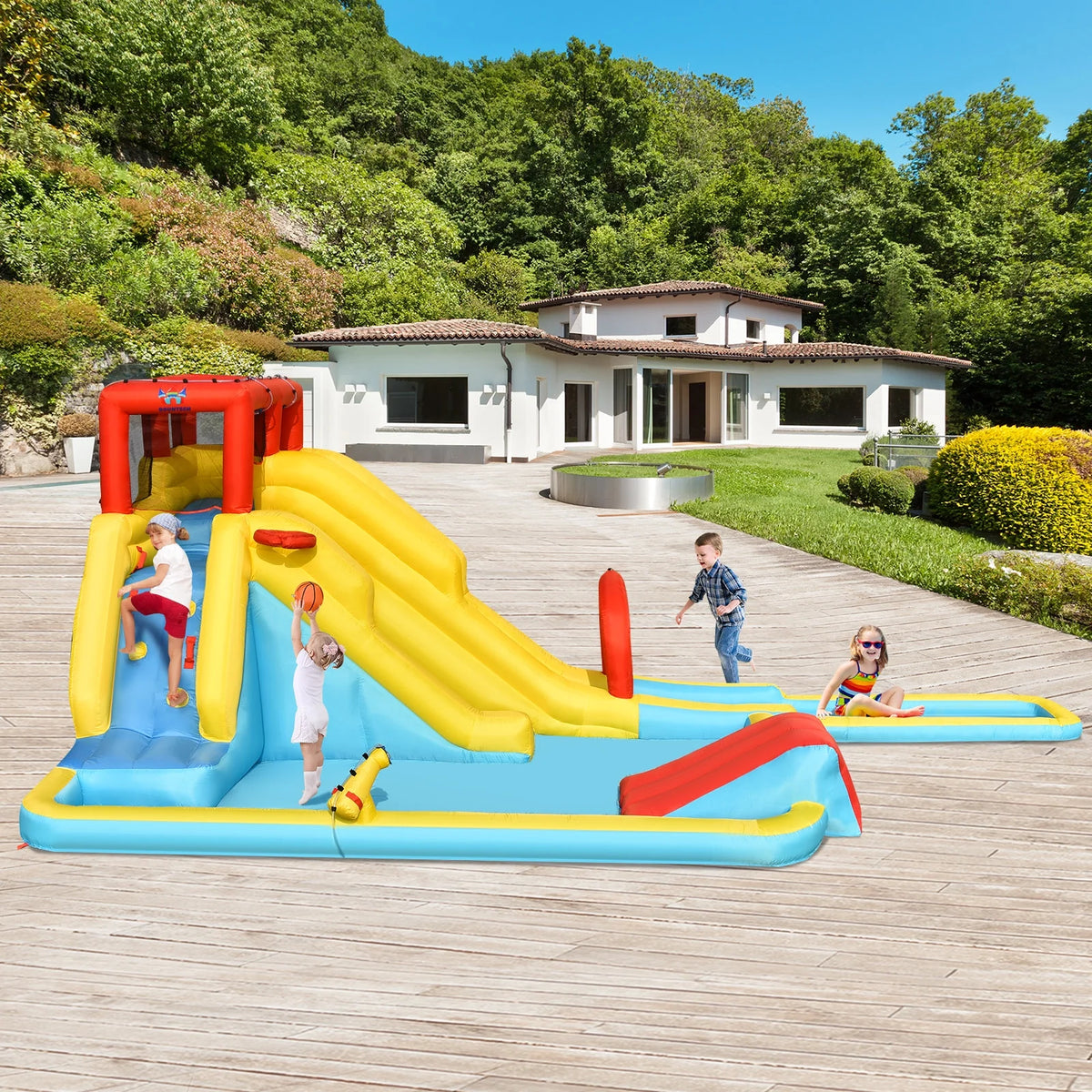 7 in 1 Inflatable Dual Slide Water Park Bouncer Y16401
