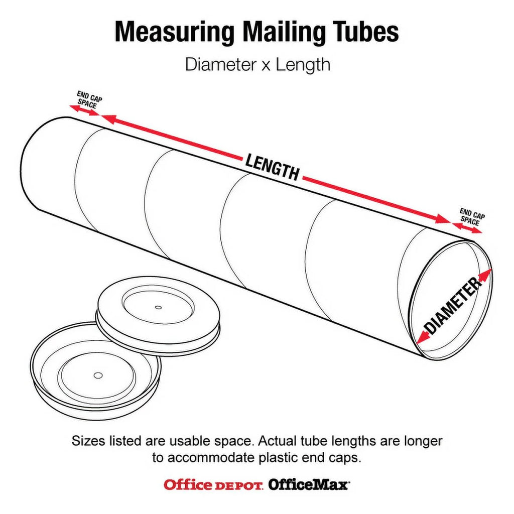 White 3x12 Mailing Tubes with Caps, 24/CS Z65193