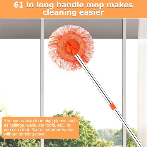 Adjustable 180° Rotatable Cleaning Mop with 4 Reusable Heads N789