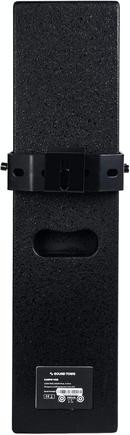 Pair of Passive Wall-Mount Column Mini Line Array Speakers with 4 x 5” Woofers, Black F162389