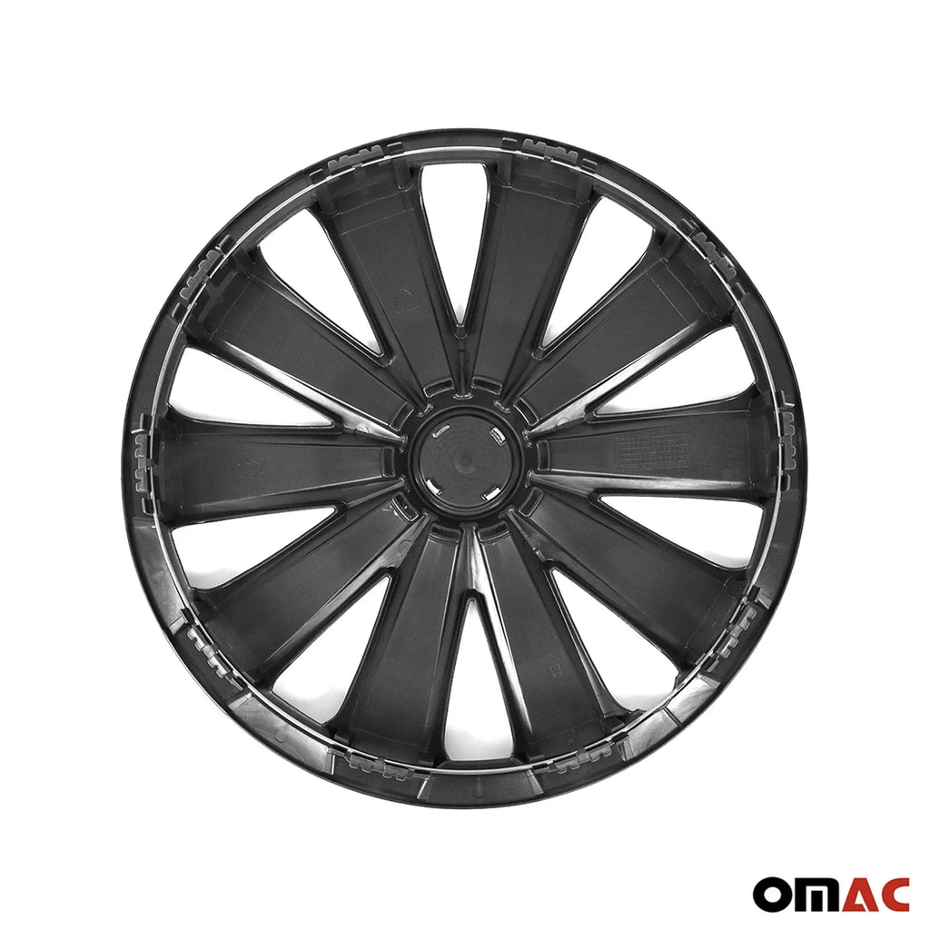 16 Wheel Covers Hubcaps 4Pcs Black Y417187