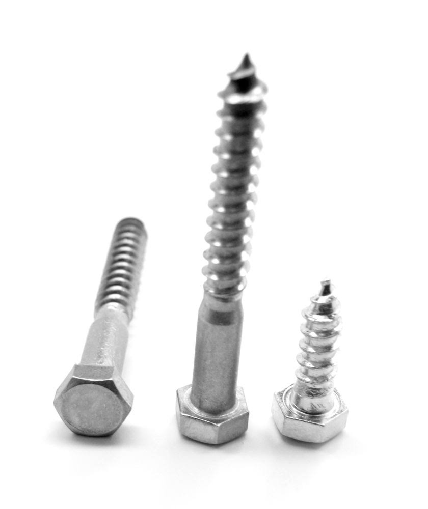 1/2x22-6 x 4 1/2x22 Hex Lag Screw Stainless Steel 18-8 Pk 100 M913