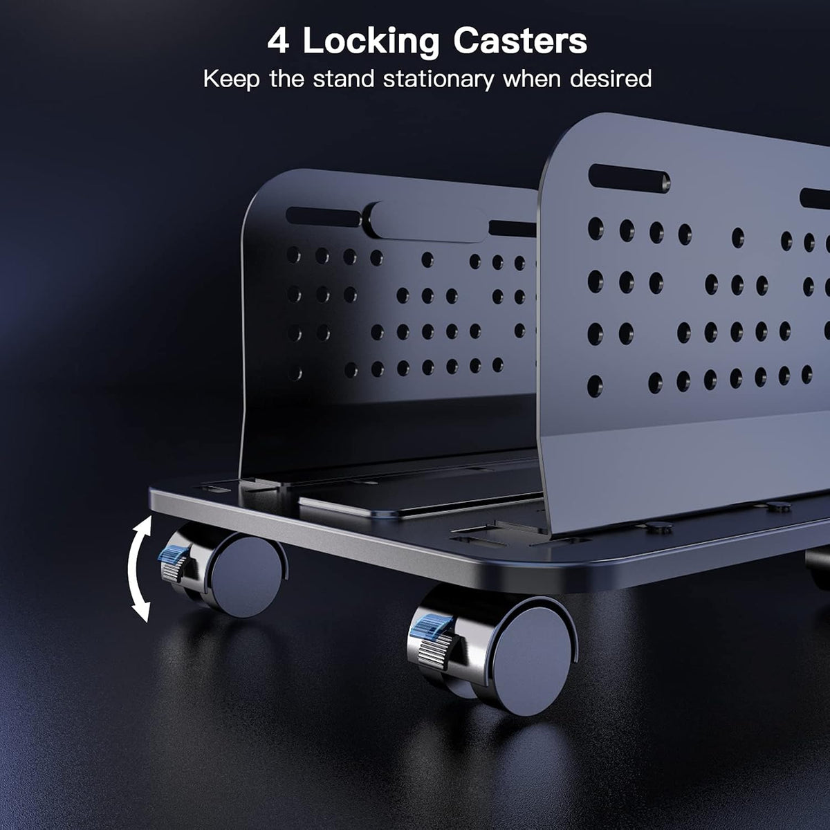Adjustable Mobile CPU Stand with Locking Caster Wheels V867