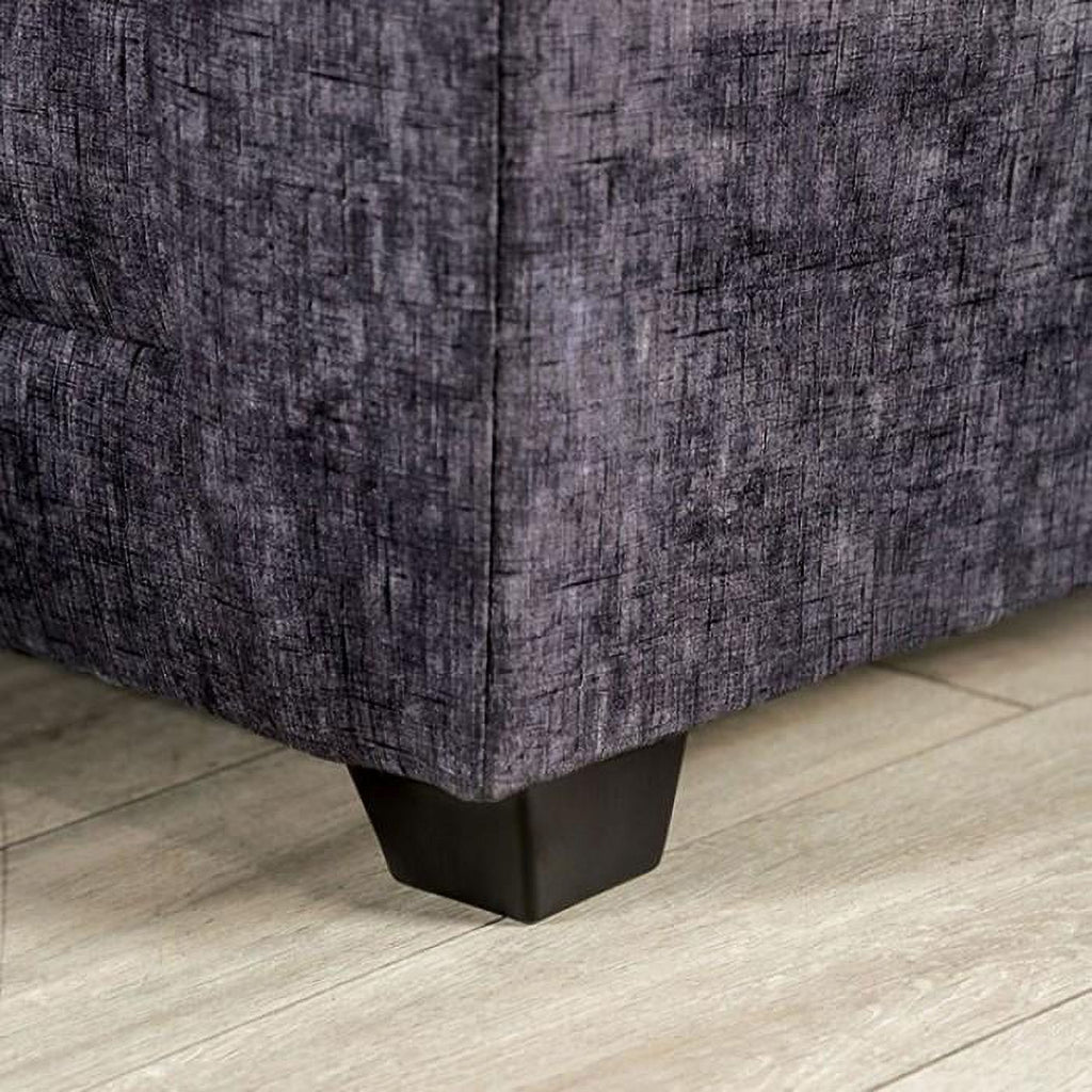 Walnut Light Gray Chenille Sofa and Loveseat Q89591