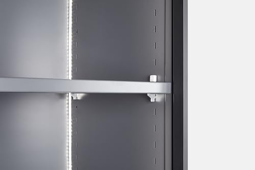 Glass Display Cabinet with Light Strips, 5 Shelves, Glass Doors V4110