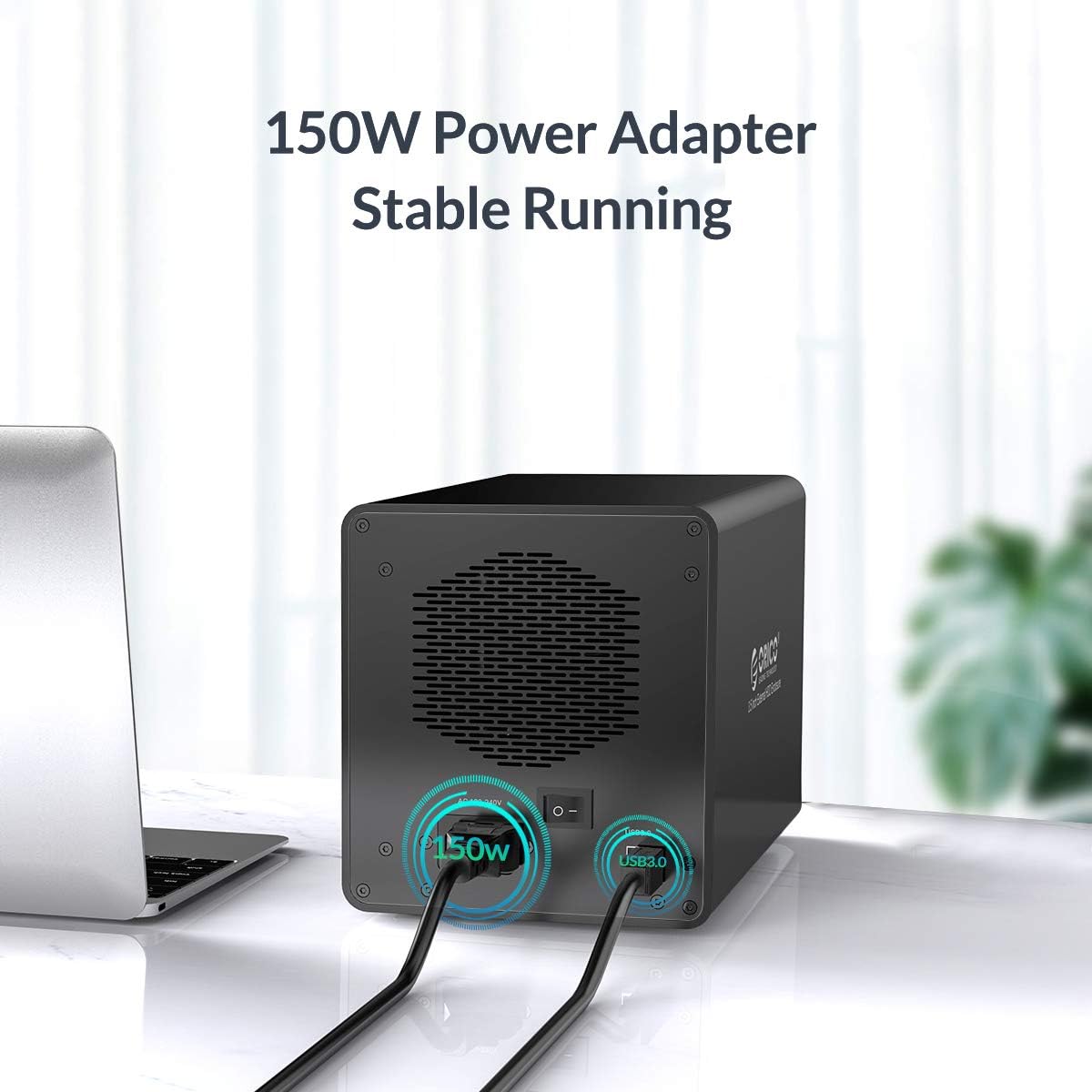 4 Bay USB 3.0 SATA External Hard Drive Enclosure for 3.5 inch HDD Aluminum Alloy RAID Enclosure B406207