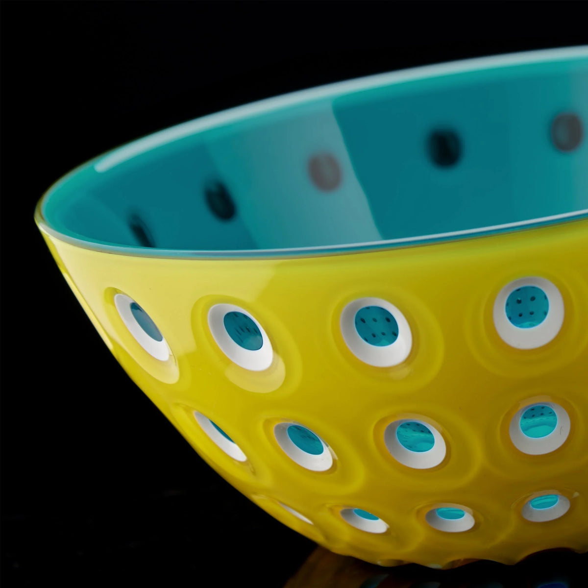 Bowl 20cm Blue/White/Orange O957