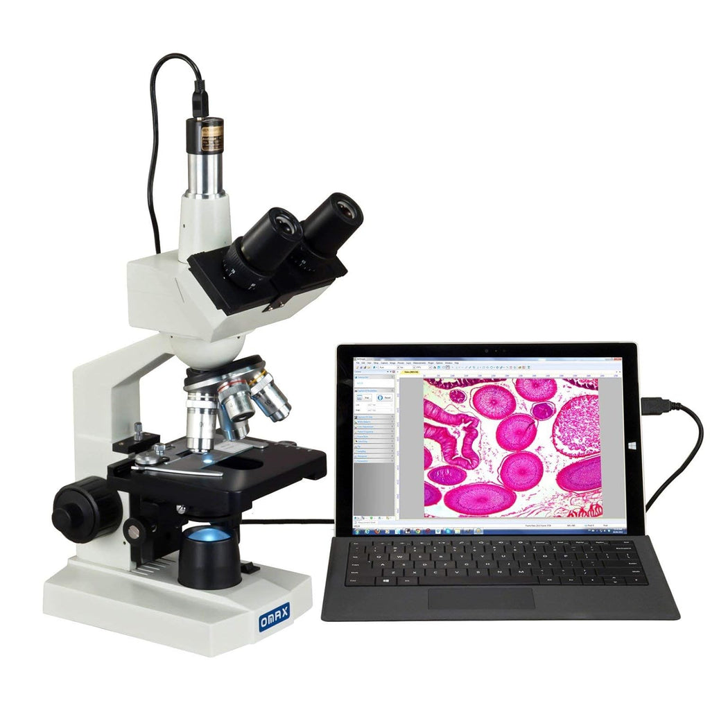 40X-2500X Digital Trinocular Compound LED Microscope with USB Digital Camera W612395