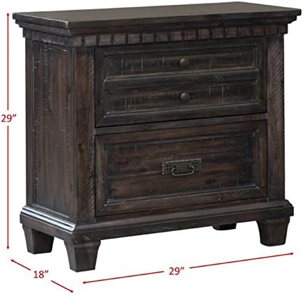 Solid Acasia Wood Nightstand in Smokey Gray Oak C4263