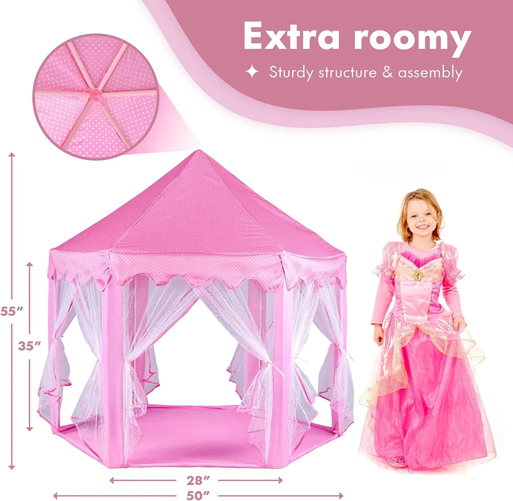 Princess Castle Play Tent with LED Star String Lights M753