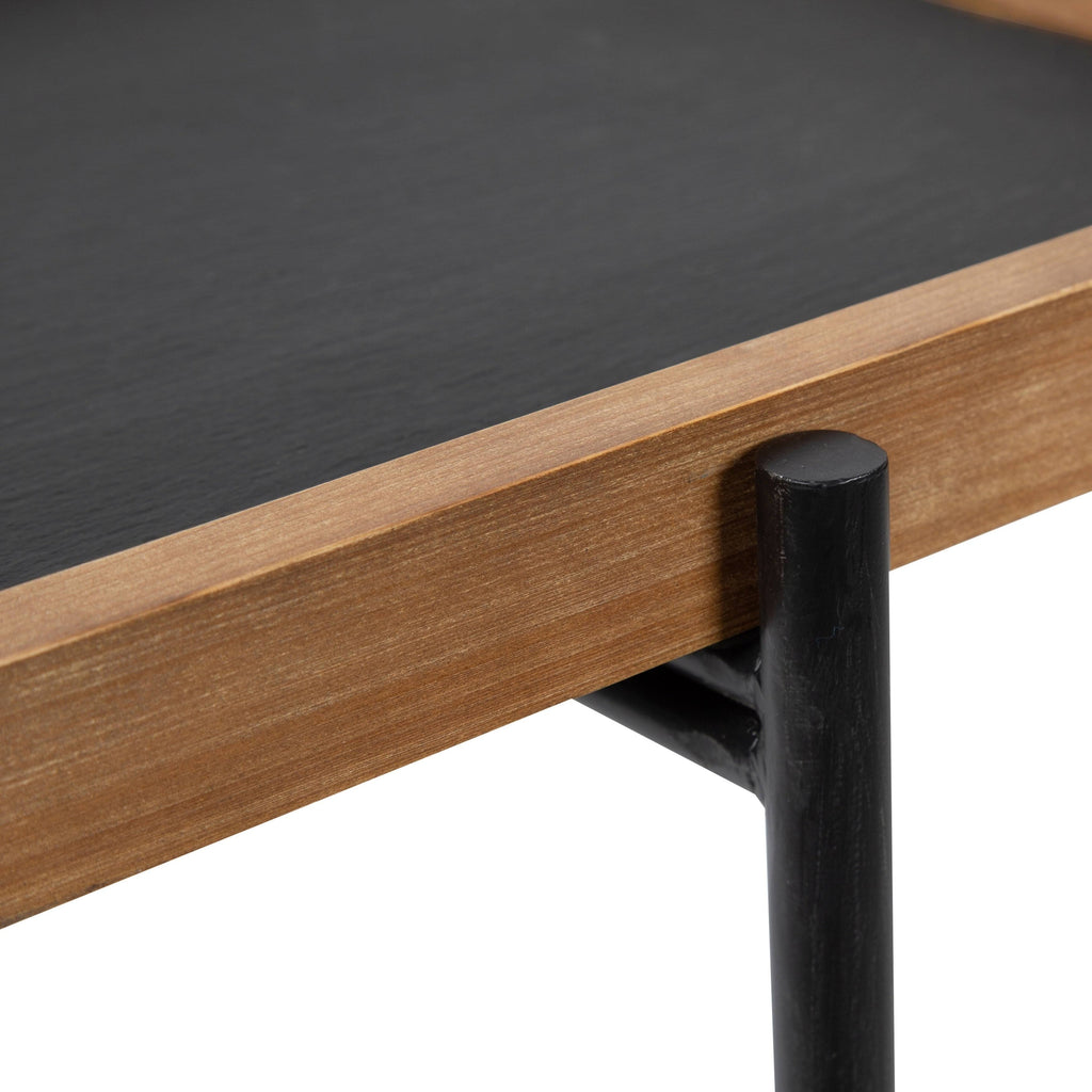 Rustic Brown/Black Wood End Table U3238
