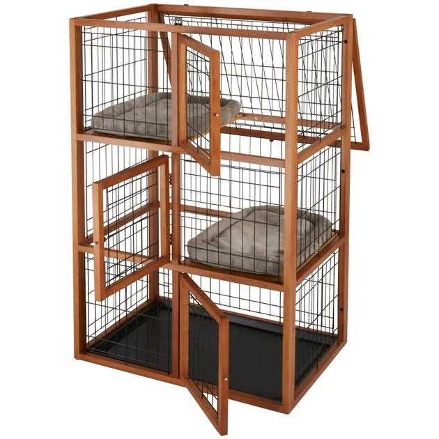 Collapsible Wood & Wire Cat Cage Playpen R309768