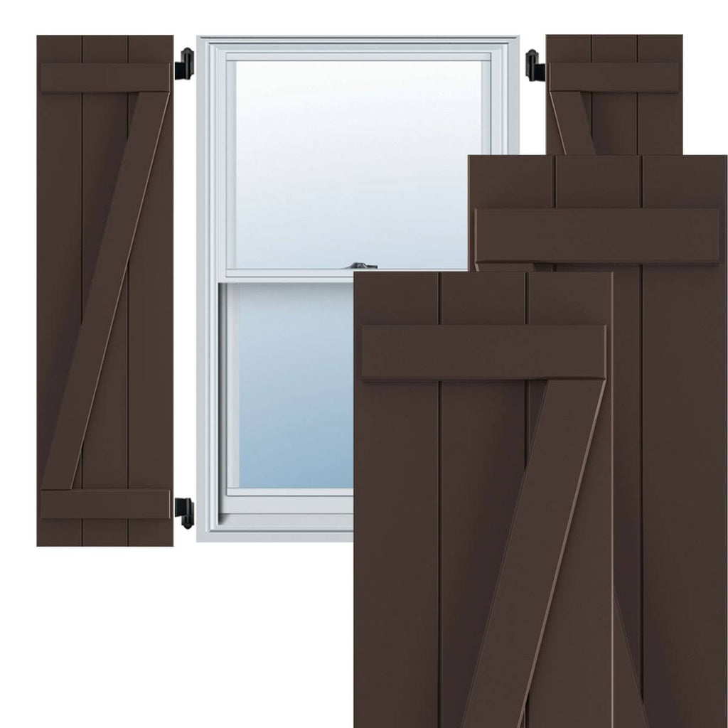 16 1/8x22W x 67x22H PVC Three Board Joined Board-n-Batten Shutters H353748