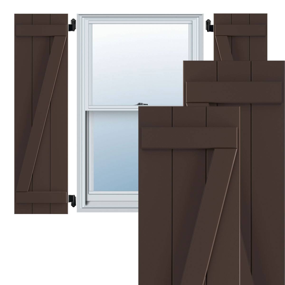 16 1/8x22W x 67x22H PVC Three Board Joined Board-n-Batten Shutters H353748