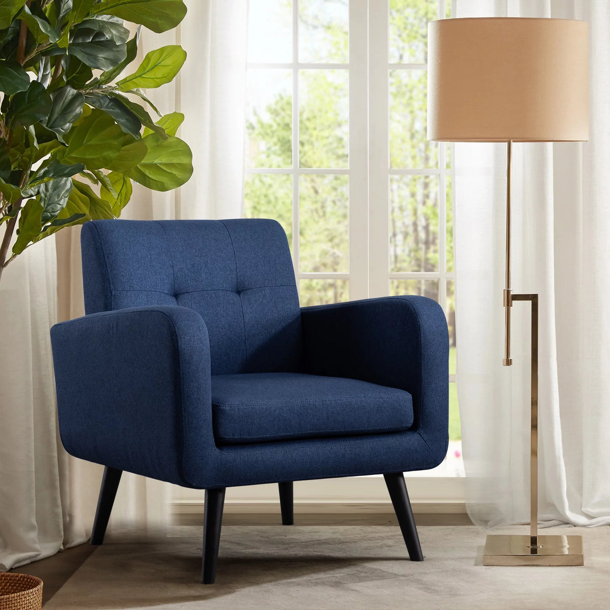 Blue Upholstered Accent Armchair G5604