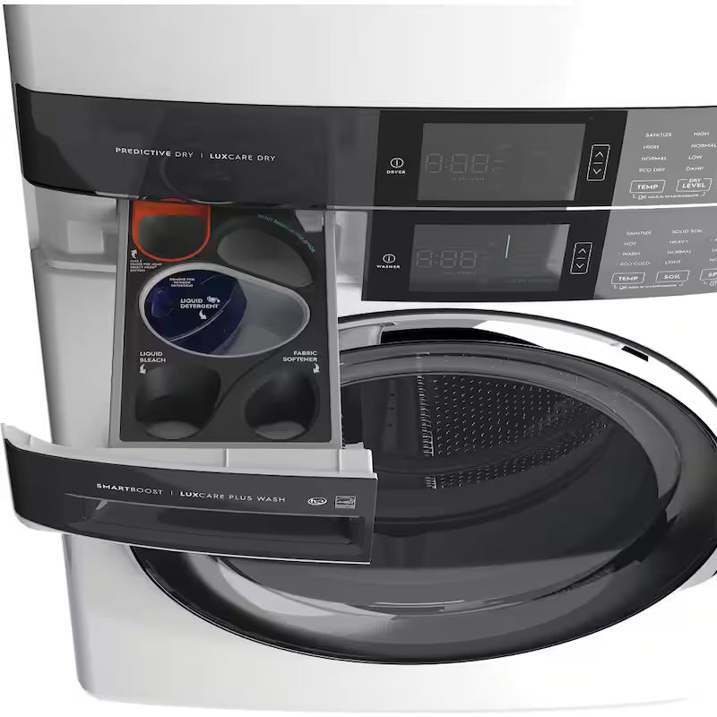 4.5 cu. ft. Washer and 8.0 cu. ft. Electric Dryer Laundry Tower in White V916