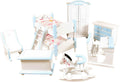 Blue & White Dollhouse Bedroom Furniture Set with Bunk Bed 1:12 Scale K2302
