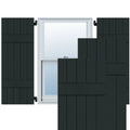 Dark Green Sapele Mahogany Board and Batten Shutters Pair Q22362