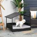 Wicker Elevated Dog House with Removable Cushion M2189