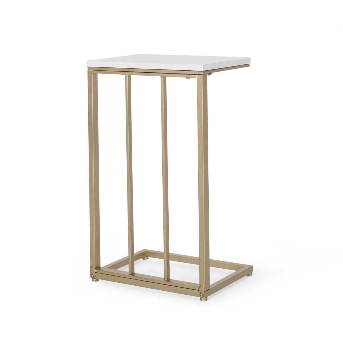 Set of 2 Champagne Gold White C Side Table N8111
