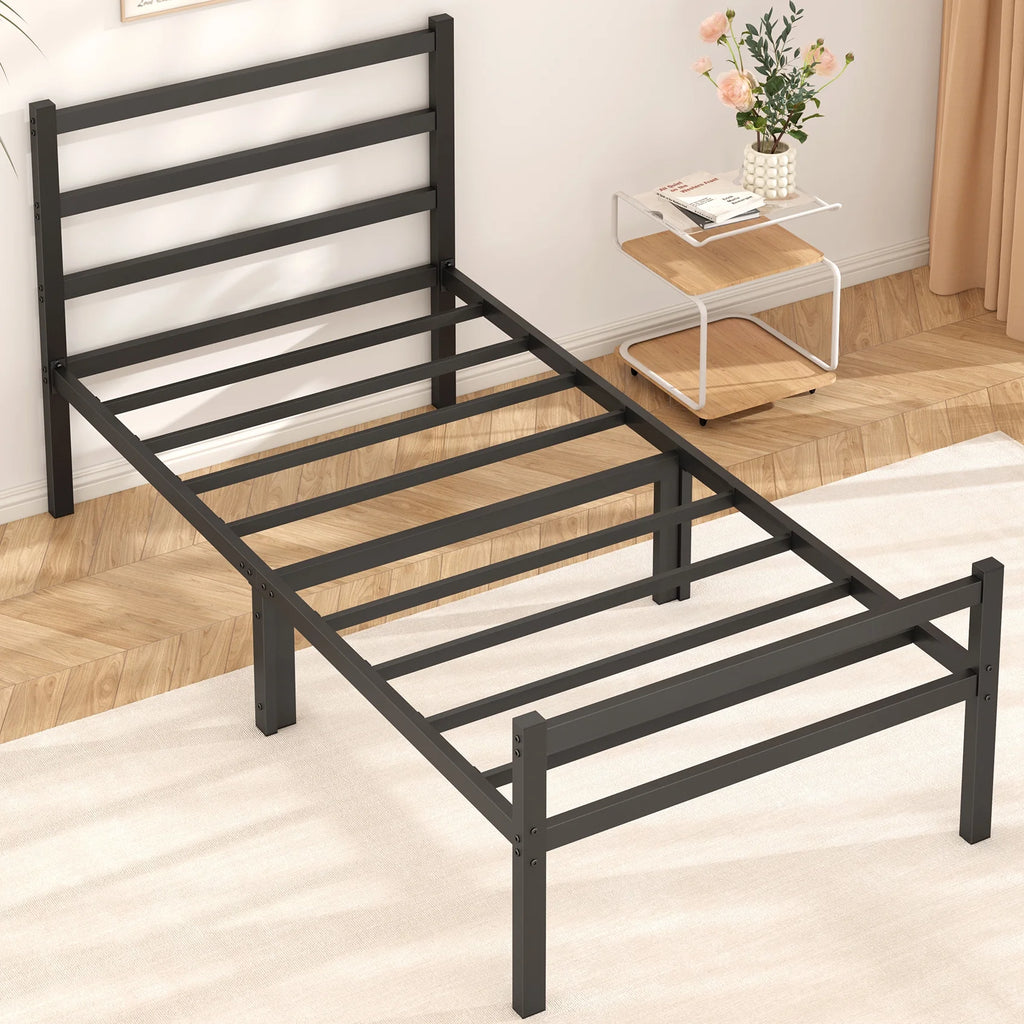 Queen Size Metal Platform Bed Frame with Headboard and Footboard L4948