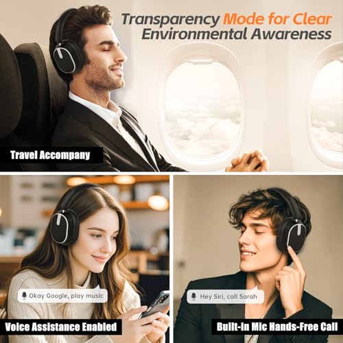 Active Noise Cancelling Wireless Over Ear Bluetooth Headphones F14761