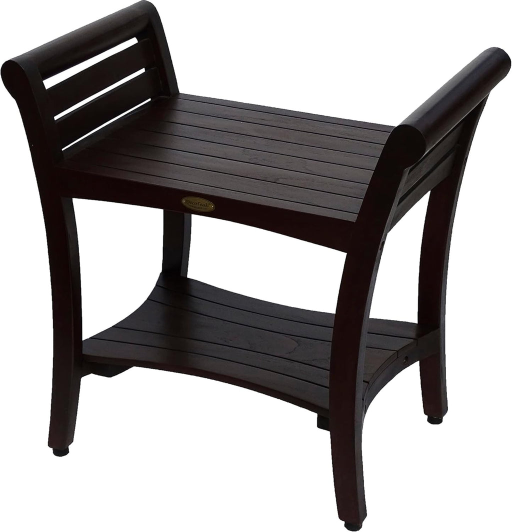Teak Shower Bench 24 Inch Brown R760878